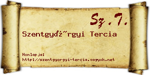 Szentgyörgyi Tercia névjegykártya